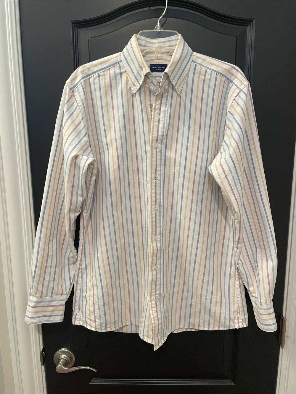 Proper Cloth Men’s Striped Cotton Button Up Casual Shirt M